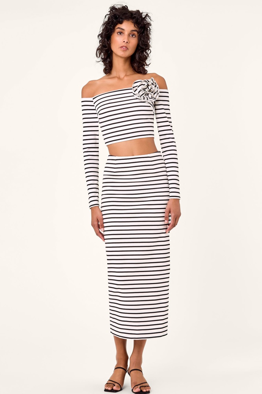 Tops Nicholas | Elaina Top - Stripe Milk Black