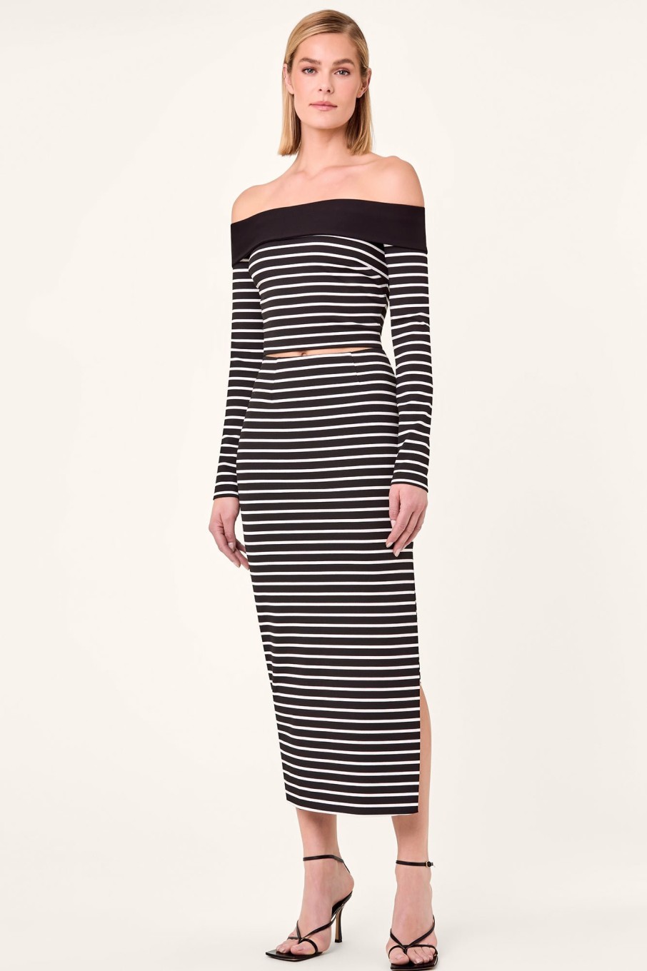 Skirts Nicholas | Ophelia Skirt - Stripe Black Milk