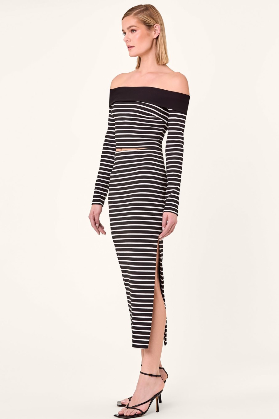 Skirts Nicholas | Ophelia Skirt - Stripe Black Milk