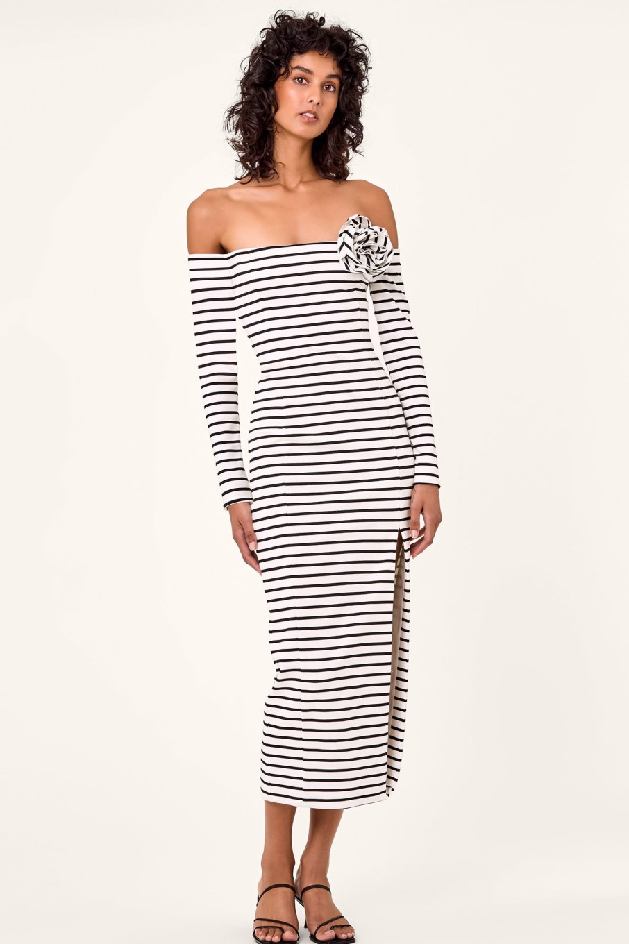 Dresses Nicholas | Miriam Dress - Stripe Milk Black