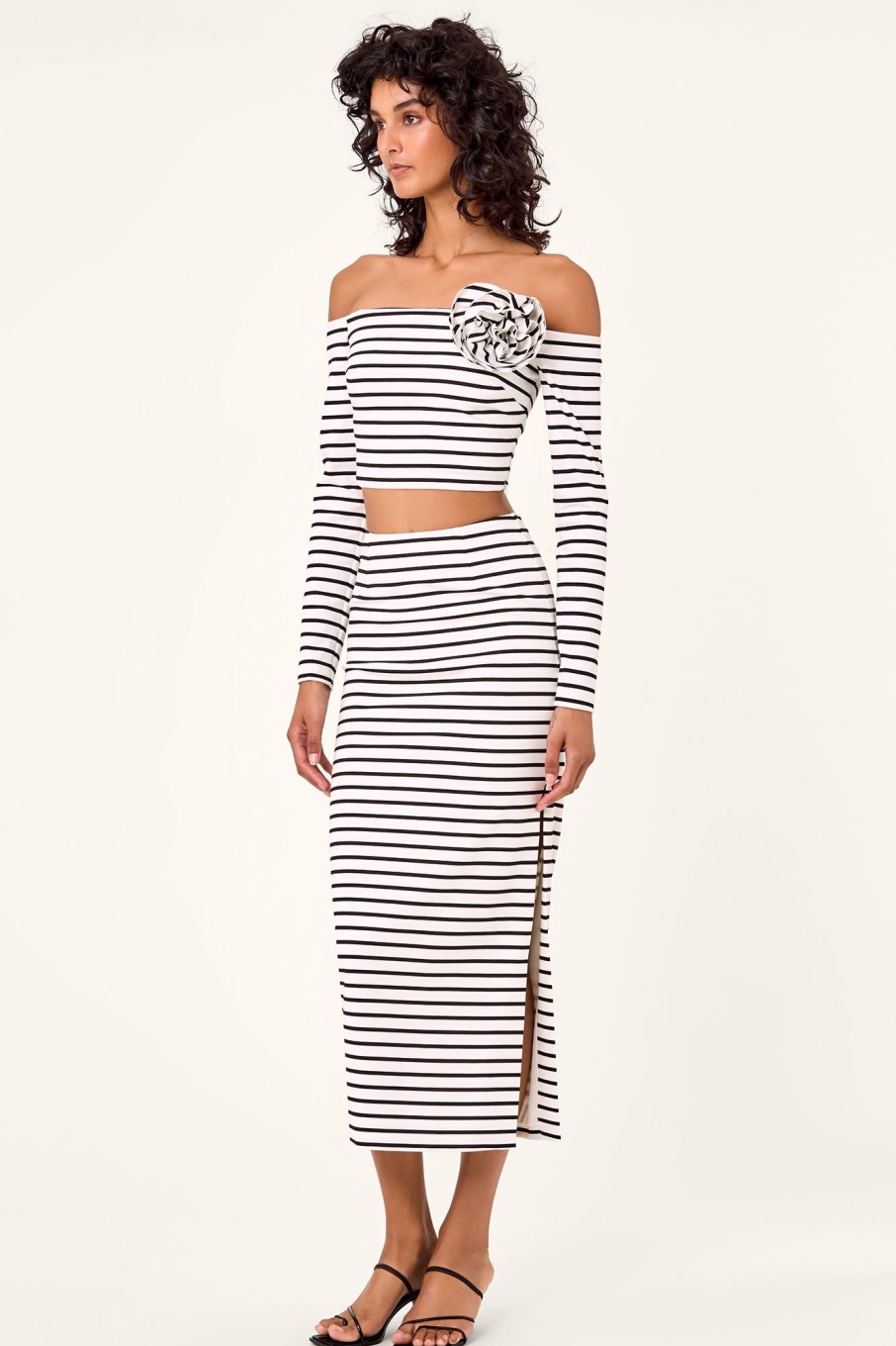 Skirts Nicholas | Ophelia Skirt - Stripe Milk Black