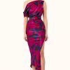 Dresses Nicholas | Calantha Dress - Magenta Blurred Floral Print