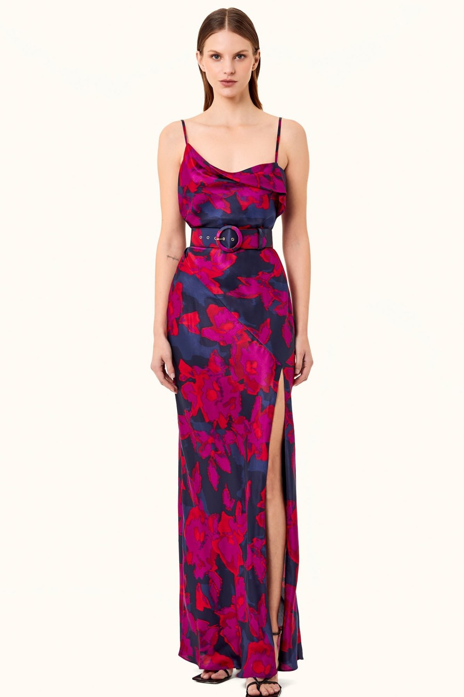 Dresses Nicholas | Belira Dress - Magenta Blurred Floral Print