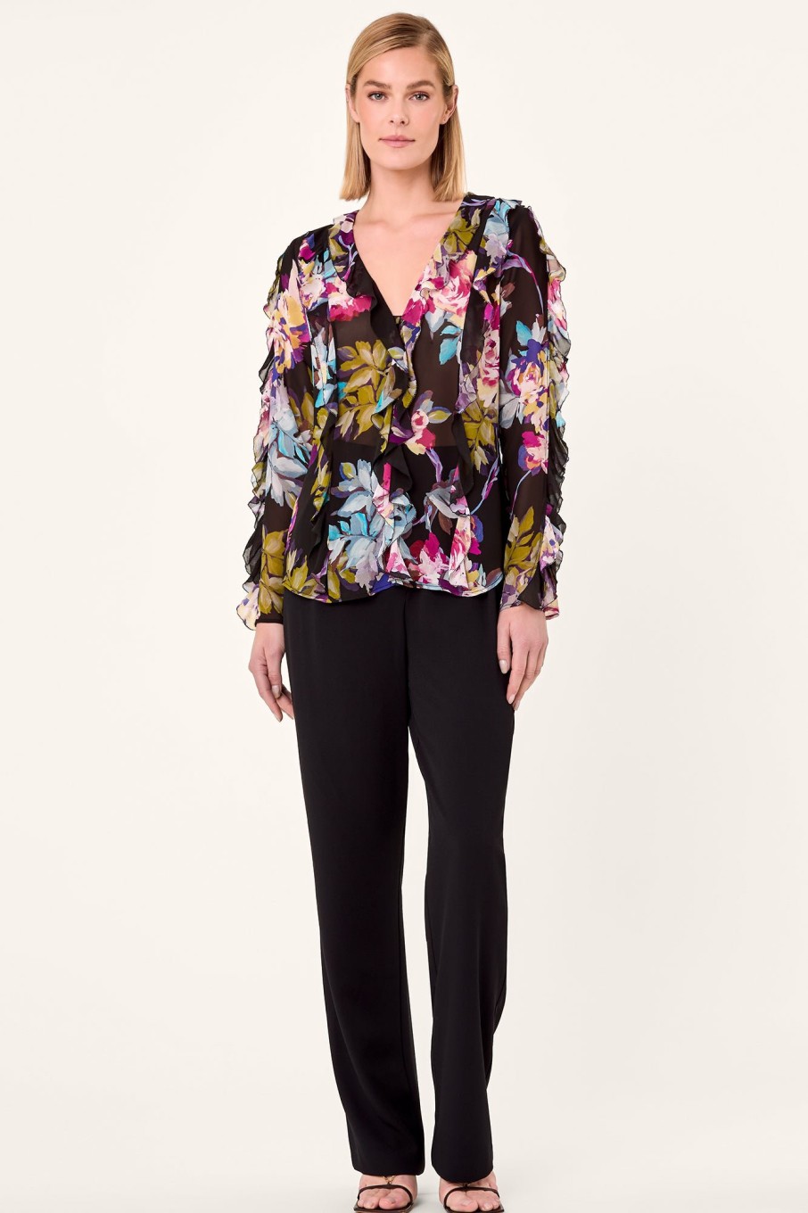 Tops Nicholas | Amira Top - Antique Floral Black