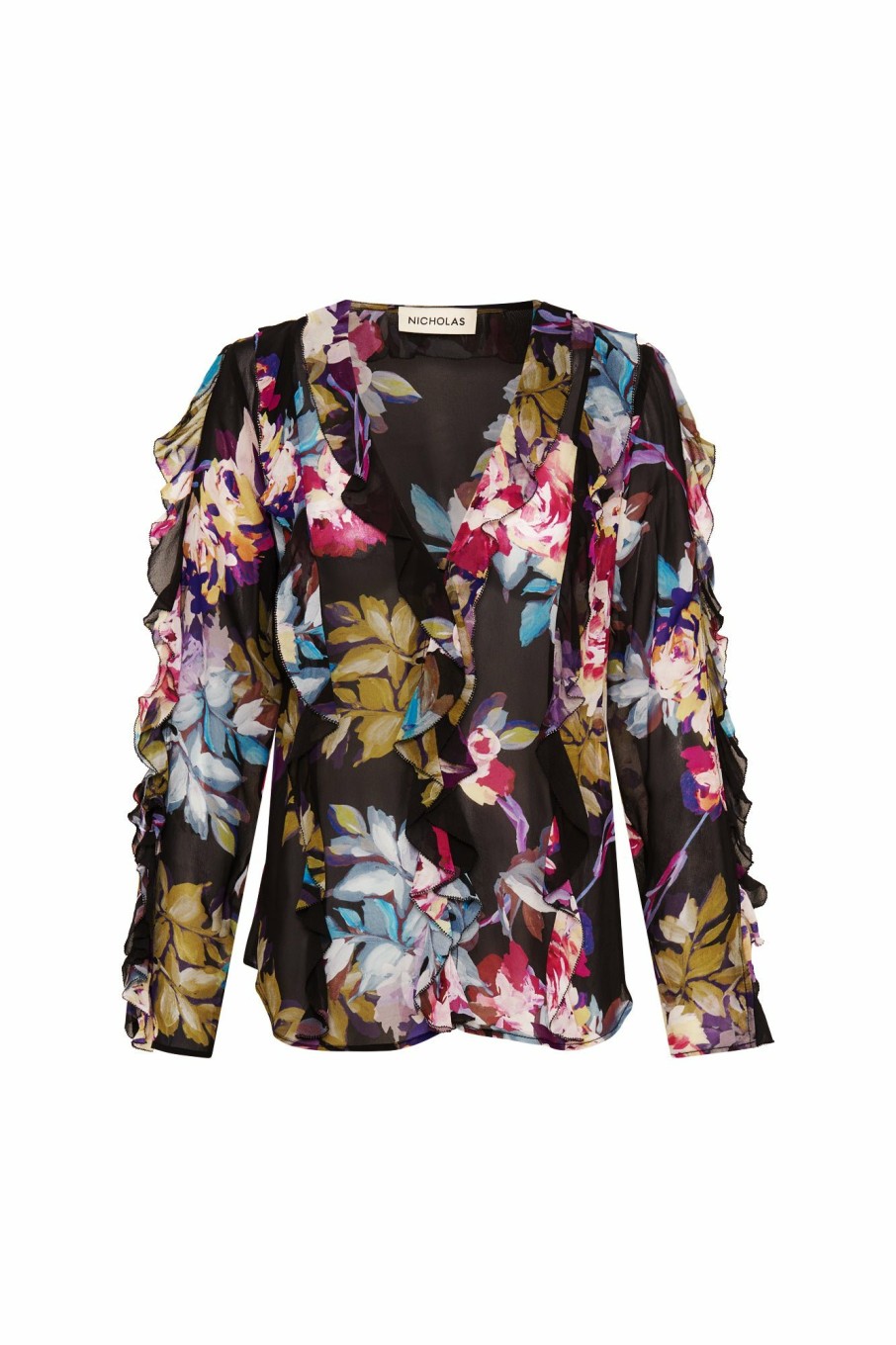 Tops Nicholas | Amira Top - Antique Floral Black