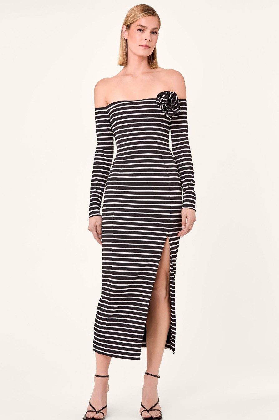 Dresses Nicholas | Miriam Dress - Stripe Black Milk