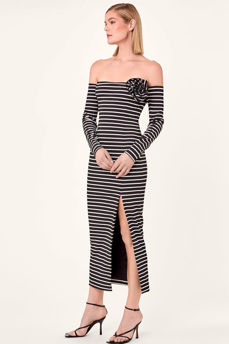 Dresses Nicholas | Miriam Dress - Stripe Black Milk