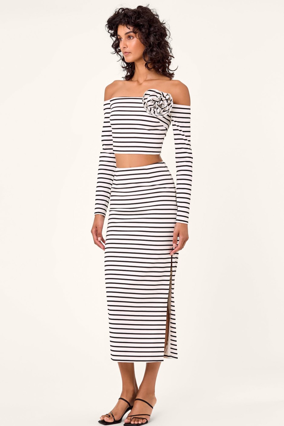 Skirts Nicholas | Ophelia Skirt - Stripe Milk Black